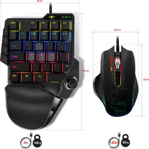 Photo de Pack Gamer 3en1 (Pad/Souris/Tapis) Spirit of Gamer Xpert G900 RGB (Noir)