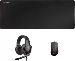 Photo de Pack Gamer 3en1 (Souris/Casque/Tapis) Mars Gaming MCP-Pro (Noir)