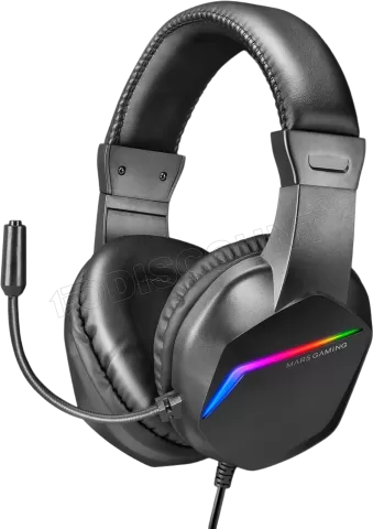 Photo de Pack Gamer 4en1 (Clavier/Souris/Casque/Tapis) Mars Gaming MCP-RGB3 (Noir)