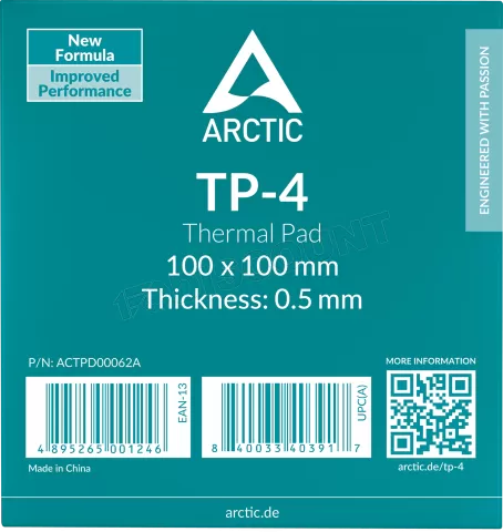 Photo de Pad thermique Arctic TP-4 100x100x0,5mm (Gris)