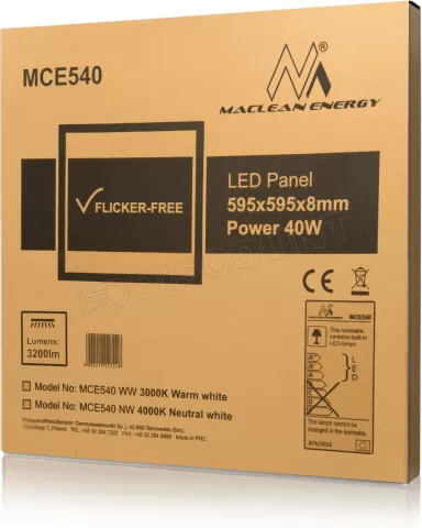 Photo de Panneau LED Maclean MCE540 40W 3200lm 3000K