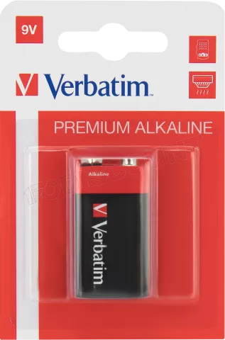 Photo de Pile Alcaline Verbatim Premium R9 (6LR61) 9V