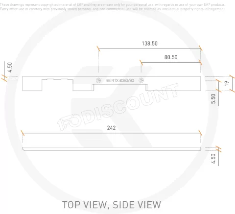 Photo de Plaque latérale Waterblock GPU Ekwb EK-Quantum Vector² RE RTX 3080/90 ABP (Argent)