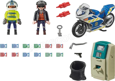 Photo de Playmobil 70572 City Action - Policier avec moto et voleur