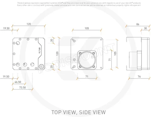 Photo de Pompe Watercooling avec réservoir Ekwb EK-Quantum Kinetic FLT D5 120 RGB (Transparent/Noir)