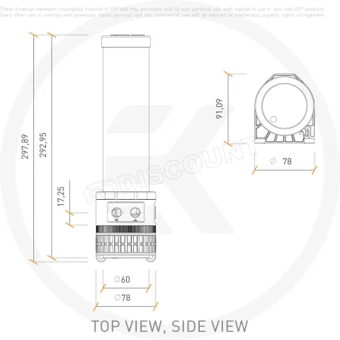 Photo de Pompe Watercooling avec réservoir Ekwb EK-Quantum Kinetic TBE D5 PWM 300 RGB (Noir/Transparent)