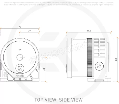 Photo de Pompe Watercooling Ekwb EK-Quantum Inertia D5 PWM RGB (Noir)