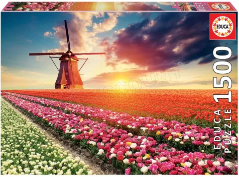 Photo de Puzzle Educa - Champs de Tulipes (1500 pièces)