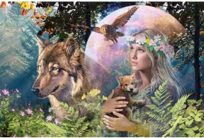 Photo de Puzzle Ravensburger - Loups au Clair de Lune (3000 pièces)