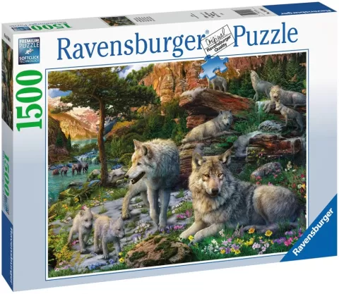 Photo de Puzzle Ravensburger - Loups Printemps (1500 pièces)