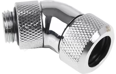 Photo de Raccord à 45° à compression pour Tube Ø13mm - G1/4 Alphacool Eiszapfen (Argent)