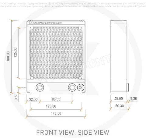 Photo de Radiateur pour watercooling Ekwb EK-CoolStream CE Single 140mm (Noir)