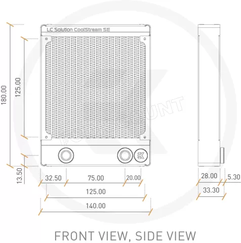 Photo de Radiateur pour watercooling Ekwb EK-CoolStream SE Slim Single 140mm (Noir)