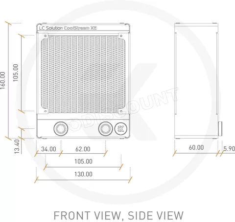 Photo de Radiateur pour watercooling Ekwb EK-CoolStream XE Single 120mm (Noir)