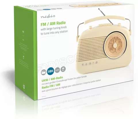 Photo de Radio FM Portable Nedis (Beige)