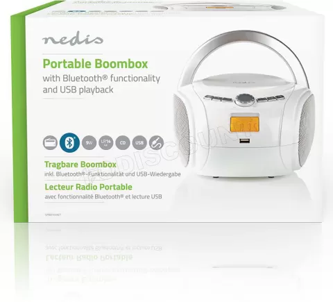 Photo de Radio FM Portable Nedis Boombox (blanc)