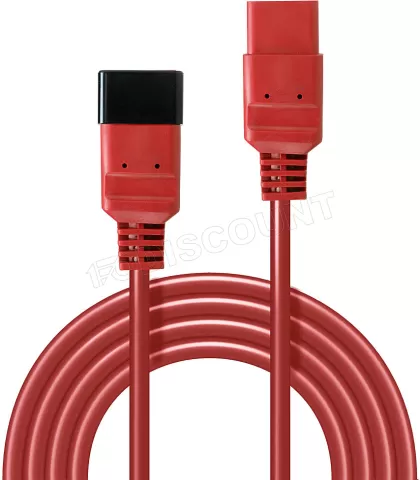 Photo de Rallonge Cable d'alimentation Lindy C19 vers C20 1,5m (Rouge)