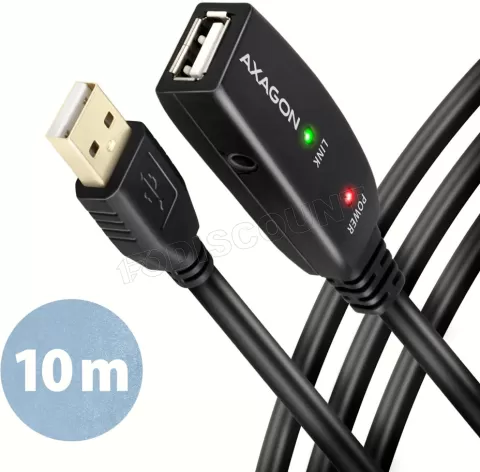 Photo de Rallonge USB 2.0 amplifiée Axagon ADR-210 M/F 10m