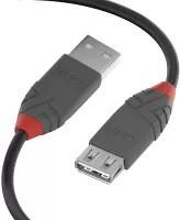 Photo de Rallonge USB 2.0 Lindy - 5m M/F (Gris/Rouge)