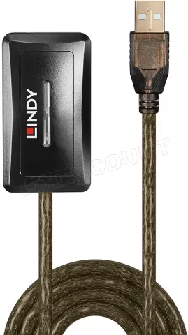 Photo de Rallonge USB 2.0 Lindy avec Hub - 10m M/F (Gris)