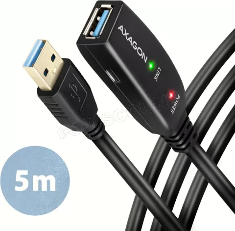 Photo de Rallonge USB 3.0 amplifiée Axagon ADR-305 M/F 5m