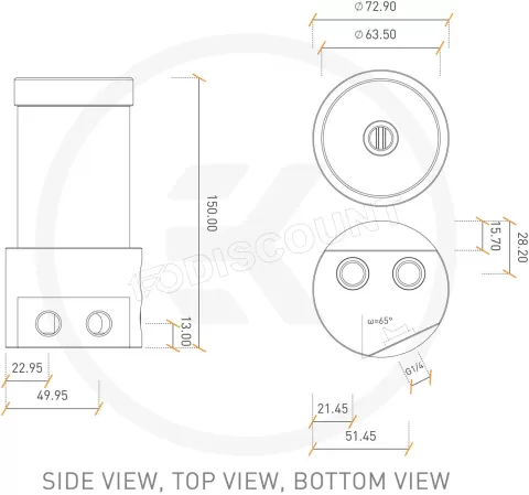 Photo de Réservoir Ekwb EK-RES X3 150 RGB (Transparent/Noir)