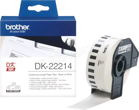 Photo de Rouleau de papier Brother DK-22214 - 12mmx30m (Blanc)