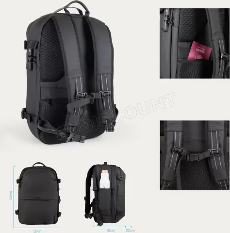 Photo de Sac à Dos Ordinateur Portable et de Voyage  Tooq  17"max (Noir)