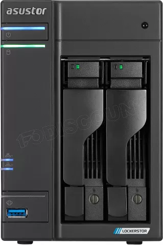 Photo de Serveur NAS Asustor Lockerstor 2 Gen2 AS-6702T v2 - 2 baies (Noir)