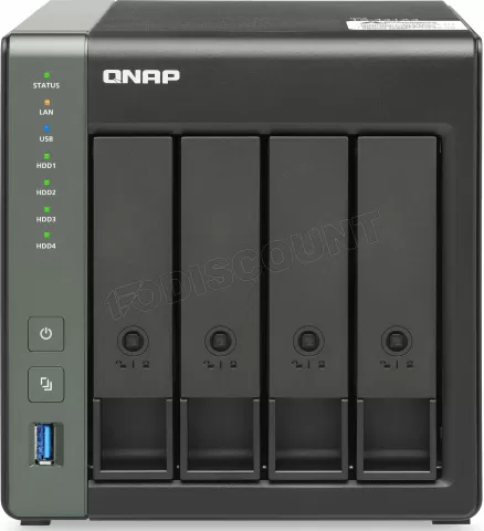 Photo de Serveur NAS Qnap TS-431X3 4Go - 4 baies (Noir/Vert)