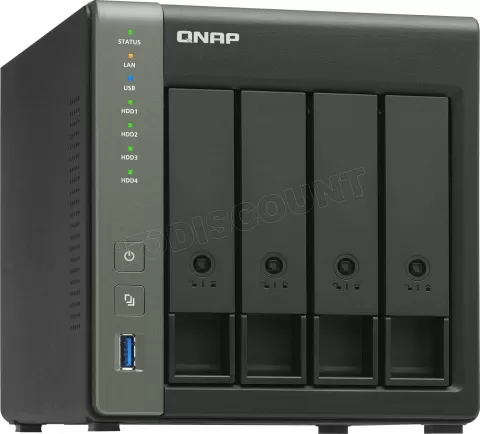 Photo de Serveur NAS Qnap TS-431X3 4Go - 4 baies (Noir/Vert)