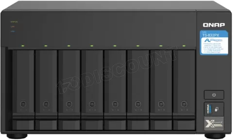 Photo de Serveur NAS Qnap TS-832PX 4Go - 8 baies (Noir)