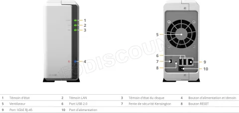 Photo de Serveur NAS Synology DiskStation DS120J - 1 baie