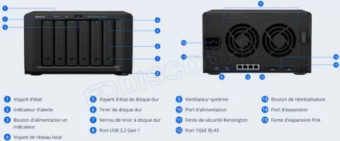 Photo de Serveur NAS Synology DiskStation DS1621+ 4Go - 6 baies