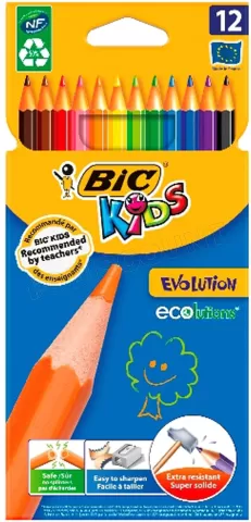 Photo de Set de 12 Crayons de couleur Bic Kids (Couleurs assorties)