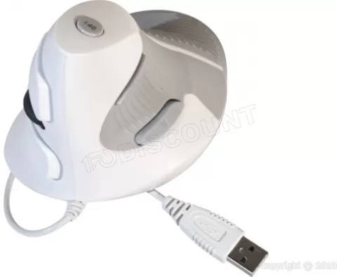 Photo de Souris Filaire Dacomex Verticale Ergo Grip v2000 USB (Blanc)