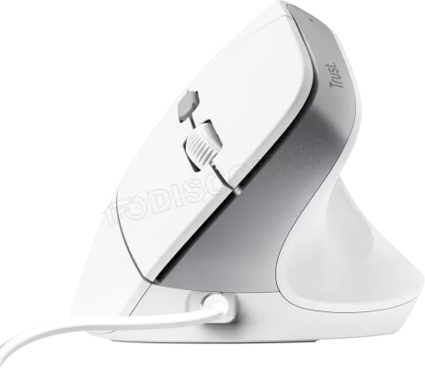 Photo de Souris filaire ergonomique Trust Bayo II (Blanc)