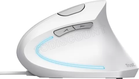 Photo de Souris filaire ergonomique Trust Verto (Blanc)