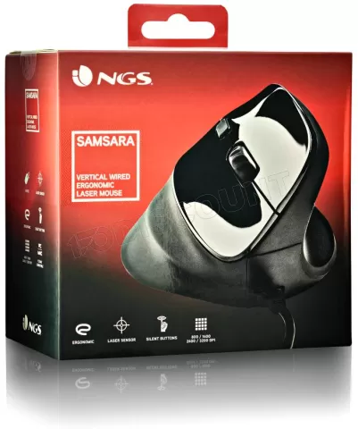 Photo de Souris filaire ergonomique verticale NGS Samsara (Noir)