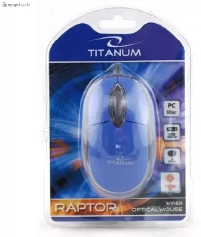 Photo de Souris Filaire Esperanza Titanum Raptor 3D TM102B (Bleu)