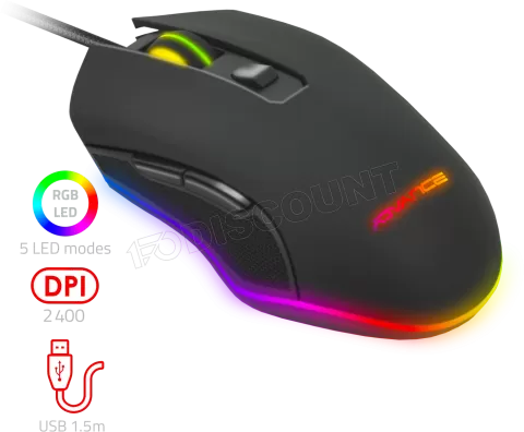 Photo de Souris filaire Gamer Advance GTA 210 RGB (Noir)