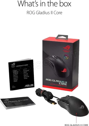 Photo de Souris filaire Gamer Asus Rog Gladius II Core RGB (Noir)