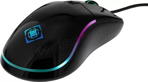 Photo de Souris filaire Gamer Deltaco DM410 Glossy RGB (Noir)