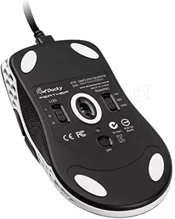 Photo de Souris filaire Gamer Ducky Feather Omron RGB (Noir/Blanc)