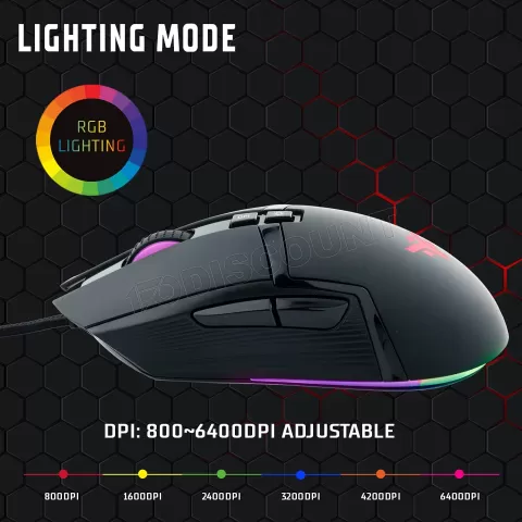 Photo de Souris filaire Gamer iTek G51 RGB (Noir)