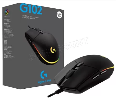 Photo de Souris filaire Gamer Logitech G102 LightSync RGB (Noir)