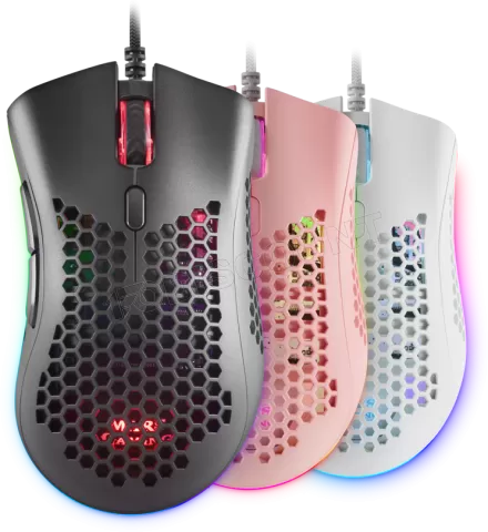 Photo de Souris filaire Gamer Mars Gaming MMEX RGB (Rose)