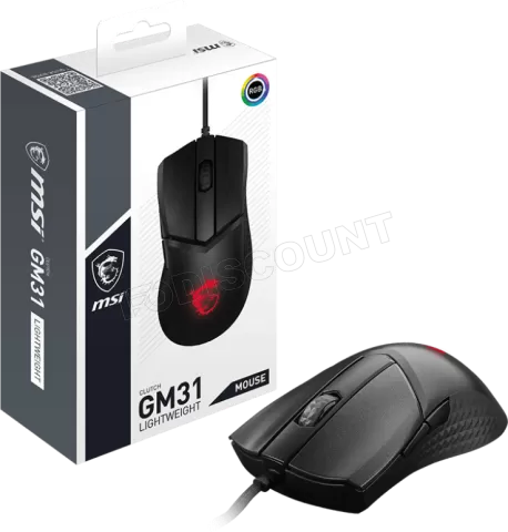 Photo de Souris filaire Gamer MSI Clutch GM31 Lightweight RGB (Noir)