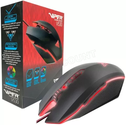 Photo de Souris filaire Gamer Patriot Viper V530 RGB (Noir)