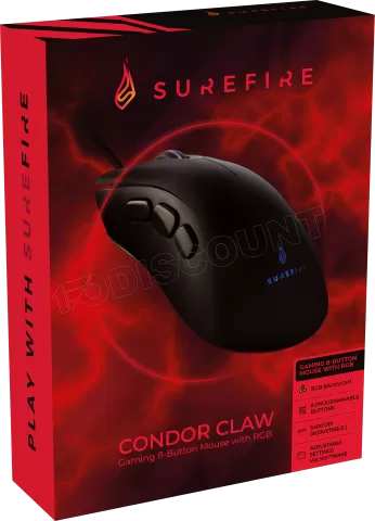 Photo de Souris filaire Gamer Verbatim SureFire Condor Claw RGB (Noir)